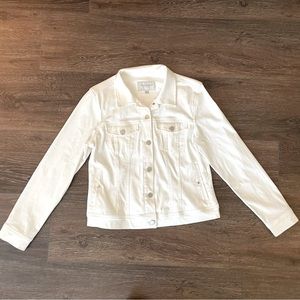 Liverpool Kolten Denim Jacket in white! Women’s medium. Light Spring Jacket.